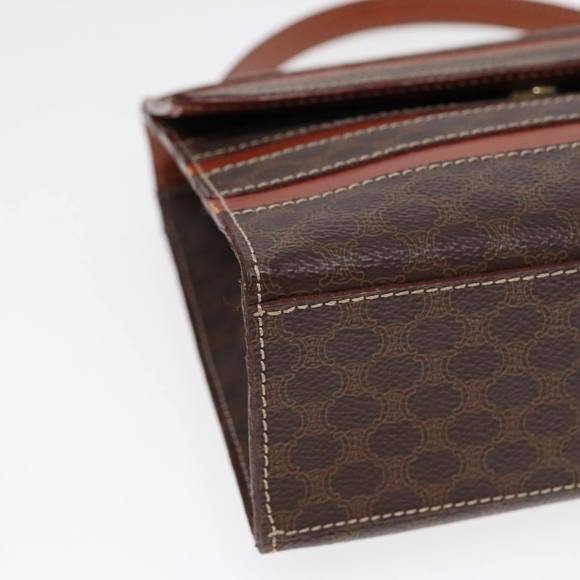 CELINE Macadam Canvas Hand Bag PVC Brown Auth 89283 - Picture 14 of 16